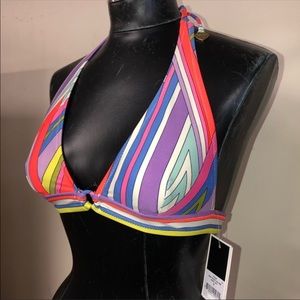 NWT! Juicy Couture Ring Front Halter Bikini Top